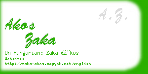 akos zaka business card